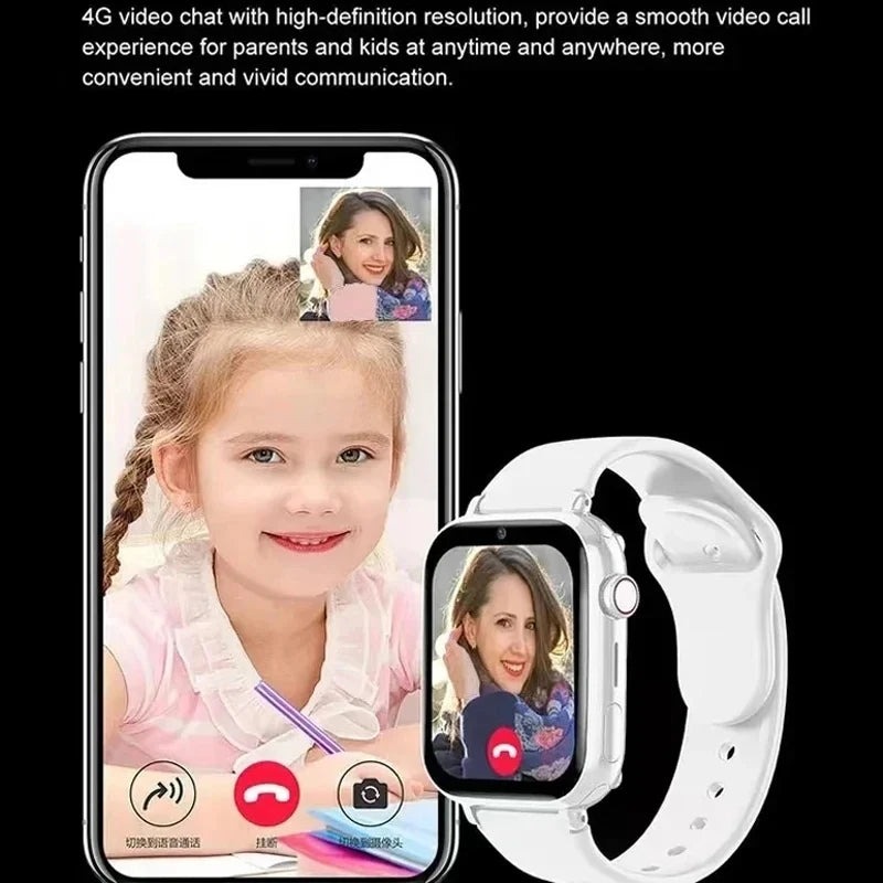2024 4G Smart Watch Kids GPS Location WIFI Video Call SOS Waterproof Children Smartwatch Camera Monitoring Tracker Watch Girls