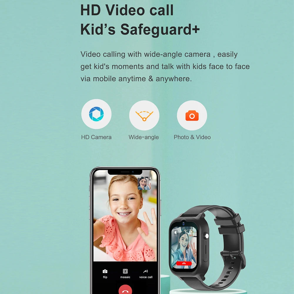 New Kids Smart Watch 4G GPS WIFI Video Call SOS Child Smartwatch Camera Voice Monitor Tracker Location Phone Watch