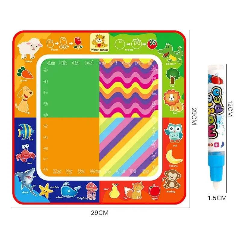 Magic Water Drawing Mat with Fluorescent Pen Painting Board Early Educational Toys Montessori Toys for Kids