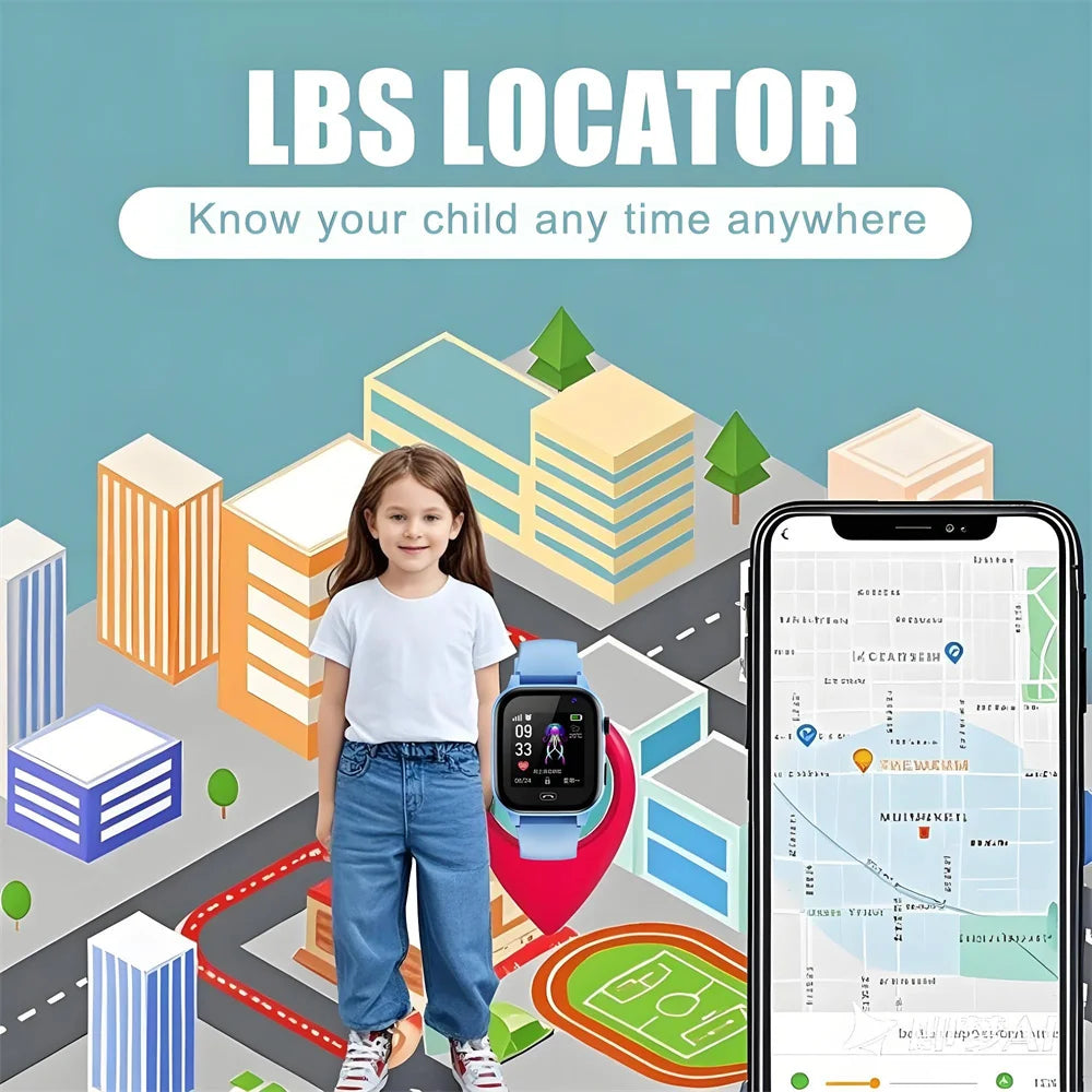  Kids Smart Watch 4G Sim Card 2G Internet SOS LBS Location Call Child SmartWatch Camera Waterproof Watch Phone For Boys Girls