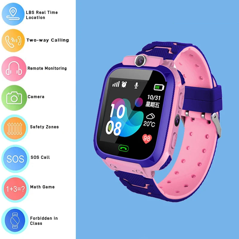  Kids Smart Watch 4G Sim Card 2G Internet SOS LBS Location Call Child SmartWatch Camera Waterproof Watch Phone For Boys Girls