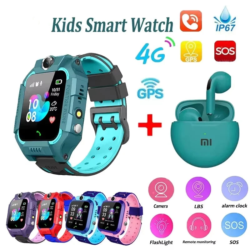 Kids Smart Watch SOS Antil-lost GPS Location Camera Sim Card Call IP67 Waterproof Smart Watch For Android Ios Kids Gift 2025