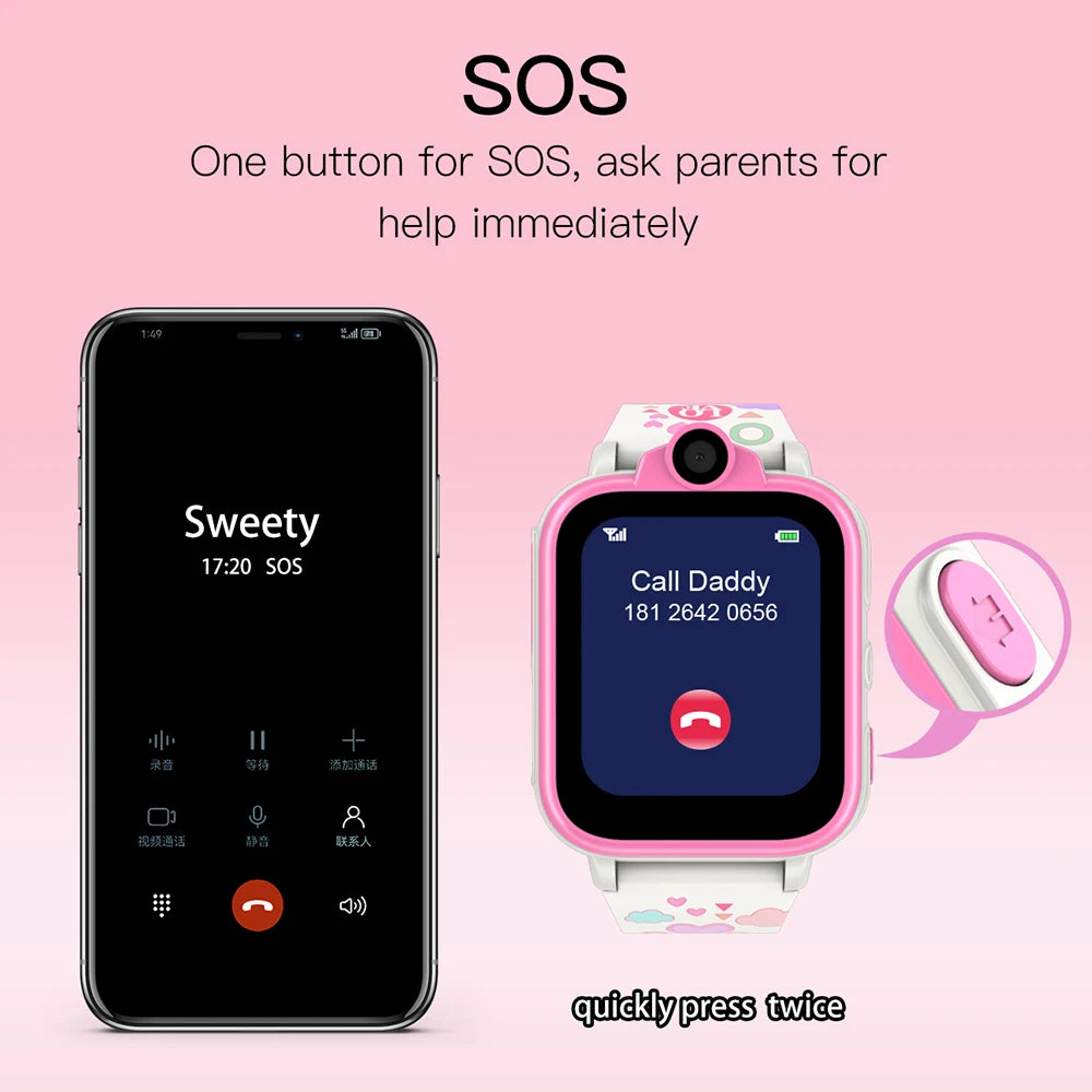 Kids Smart Watches Phone Answer Call 18 Games 2 Cameras Flashlight Pedometer Video MP3 Alarm Kids Digital Watch For Girls Boys
