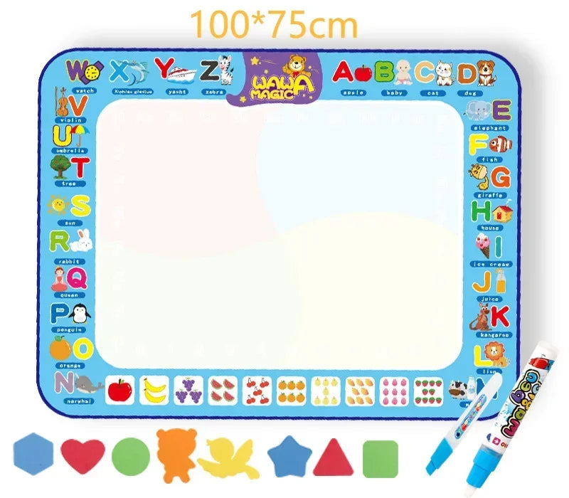 Magic Water Drawing Mat with Fluorescent Pen Painting Board Early Educational Toys Montessori Toys for Kids