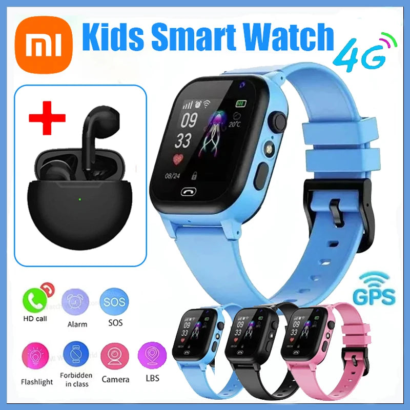 Xiaomi Kids Smartwatch 4G SOS GPS Location Video Call Analogue Card Waterproof Watch Camera Boys Girls Upgrade add Earphone