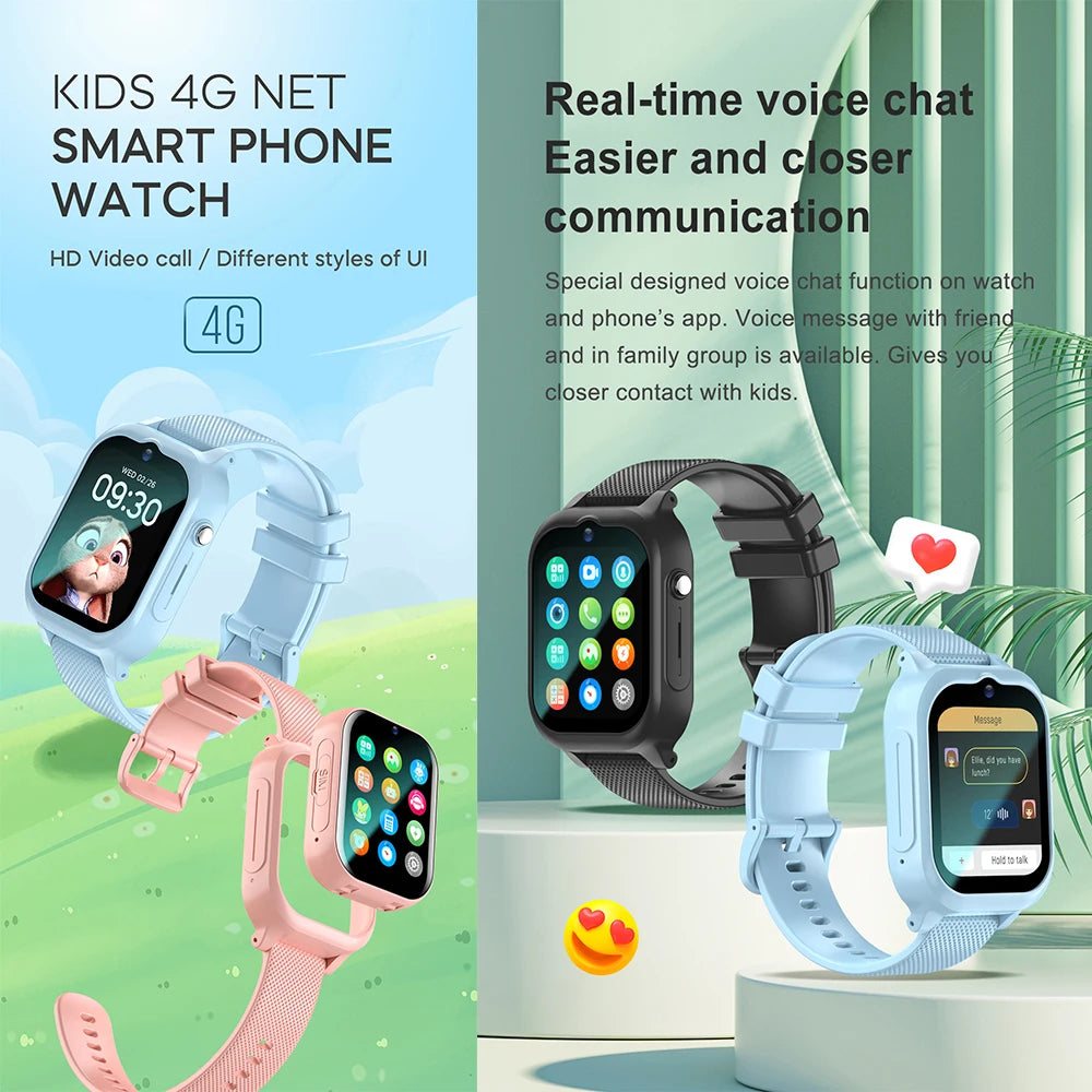 New Kids Smart Watch 4G GPS WIFI Video Call SOS Child Smartwatch Camera Voice Monitor Tracker Location Phone Watch