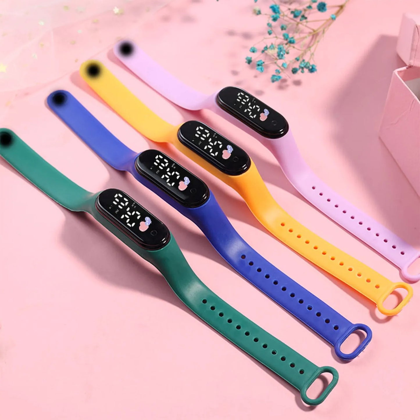 Kawaii Smart Watch For Kids Fashion Outdoor Waterproof Sports Kids' Watches Boy Girls Digital Watches Silicone montre enfant