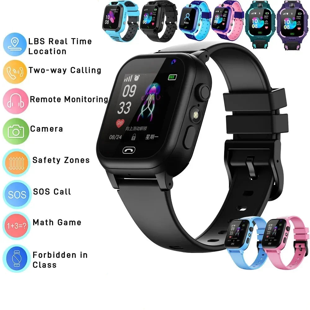  Kids Smart Watch 4G Sim Card 2G Internet SOS LBS Location Call Child SmartWatch Camera Waterproof Watch Phone For Boys Girls