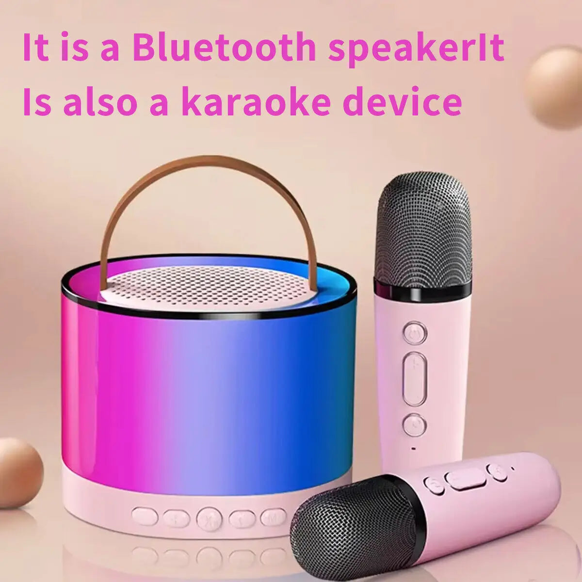 Mini Karaoke Machine Portable Bluetooth-Speaker Wireless Microphones Kids Gift