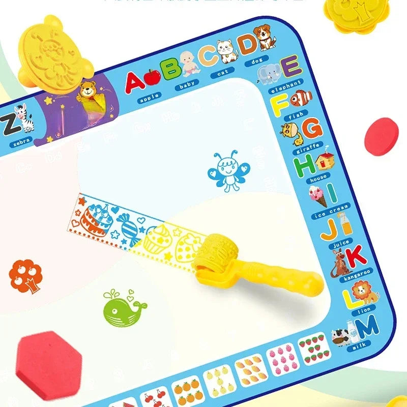 Magic Water Drawing Mat with Fluorescent Pen Painting Board Early Educational Toys Montessori Toys for Kids