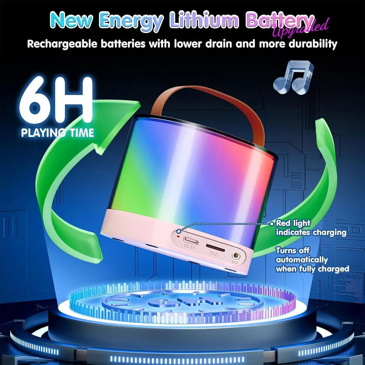 Mini Karaoke Machine Portable Bluetooth-Speaker Wireless Microphones Kids Gift