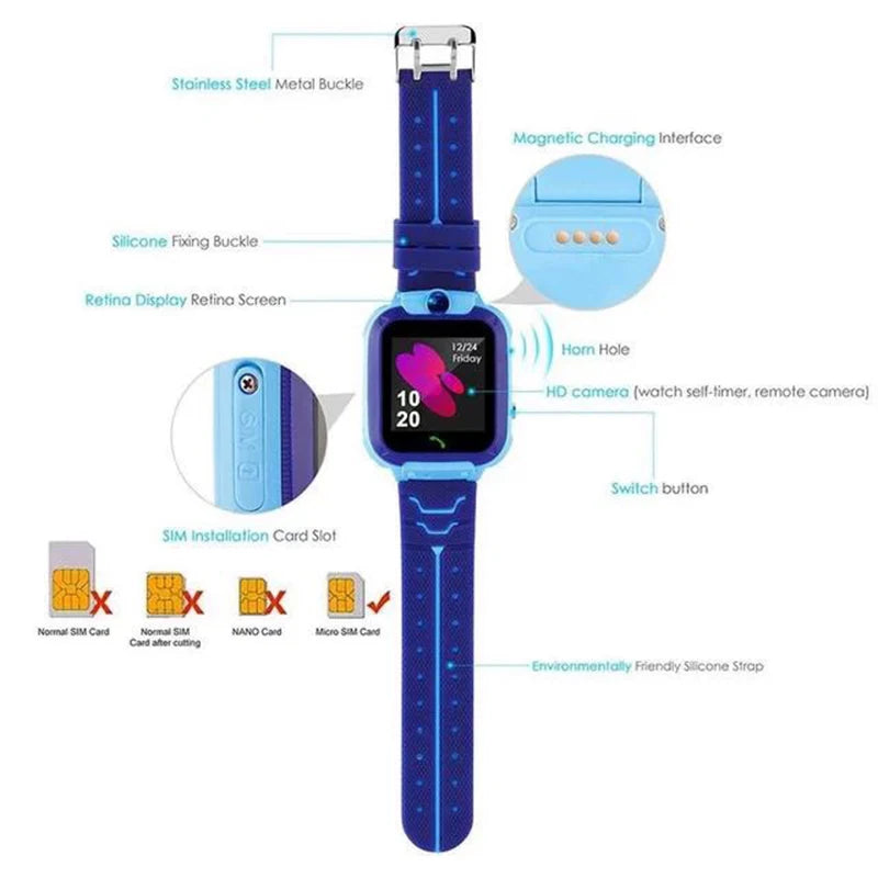 Xiaomi Kids Smart Watch SOS GPS Location Tracke Sim Card Call Child SmartWatch Camera Waterproof Watch Gift For Ios Android