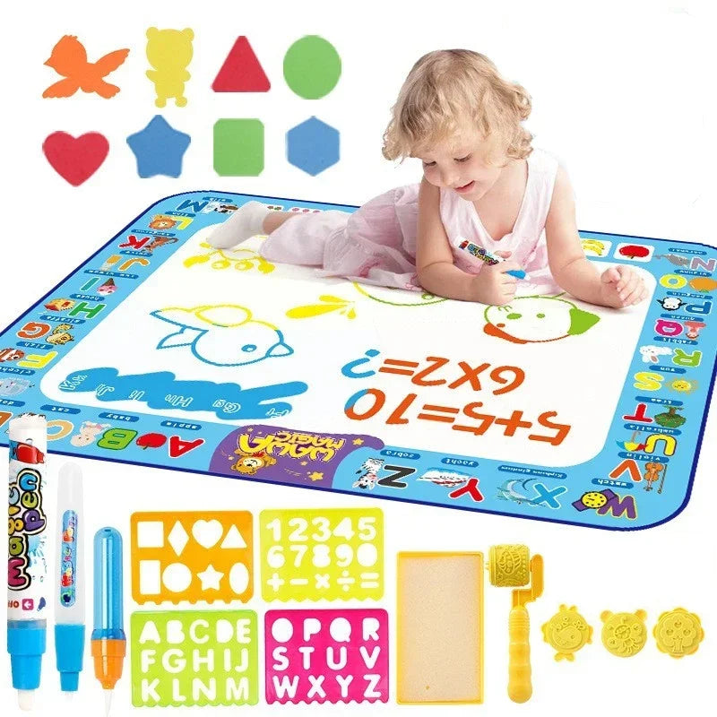 Magic Water Drawing Mat with Fluorescent Pen Painting Board Early Educational Toys Montessori Toys for Kids