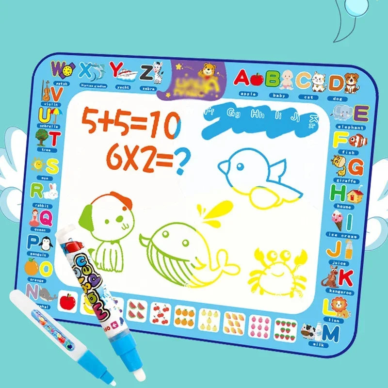 Magic Water Drawing Mat with Fluorescent Pen Painting Board Early Educational Toys Montessori Toys for Kids