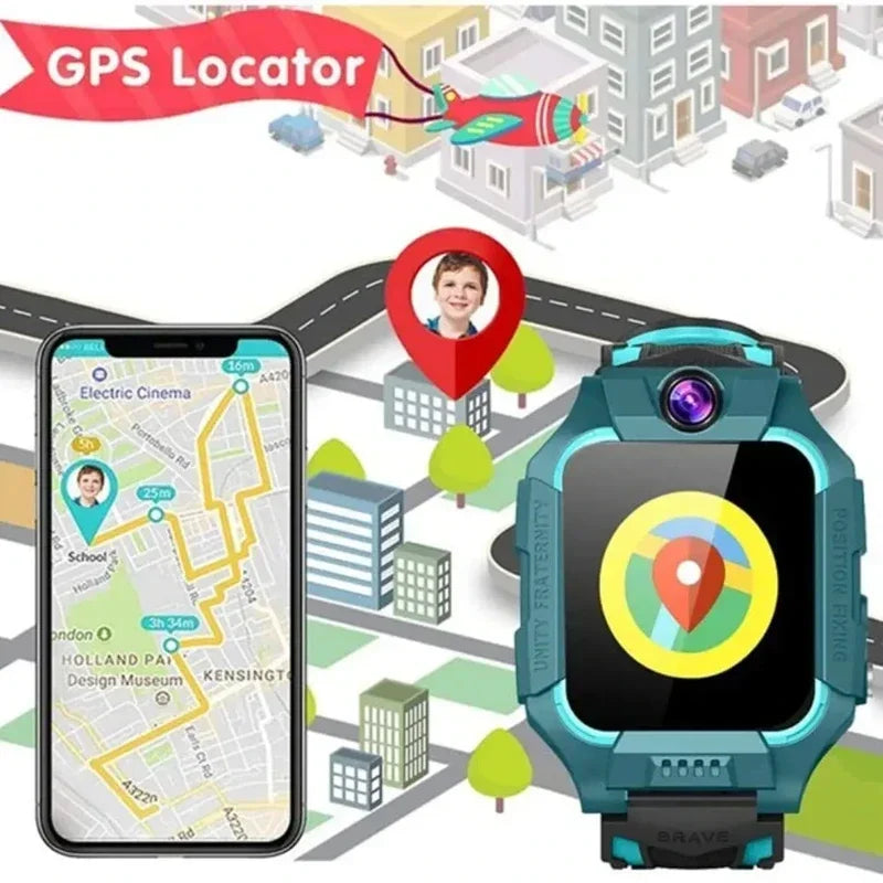Kids Smart Watch SOS Antil-lost GPS Location Camera Sim Card Call IP67 Waterproof Smart Watch For Android Ios Kids Gift 2025