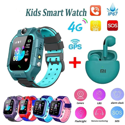 Kids Smart Watch SOS Antil-lost GPS Location Camera Sim Card Call IP67 Waterproof Smart Watch For Android Ios Kids Gift 2025