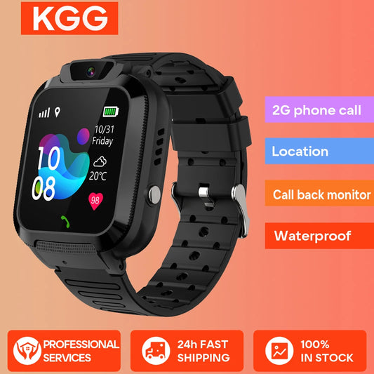KGG 2G Kids Smart Watch SOS Call Phone Watch LBS Tracker Location  Kids Watch Voice Chat IP67 Waterproof Children Smartwatch