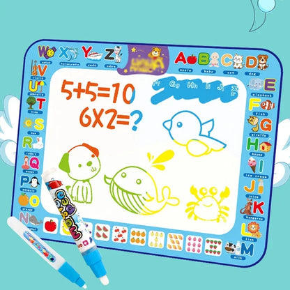 Magic Water Drawing Mat with Fluorescent Pen Painting Board Early Educational Toys Montessori Toys for Kids